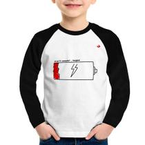 Camiseta Raglan Infantil Se eu tô cansada Manga Longa - Foca na Moda