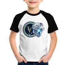 Camiseta Raglan Infantil Signo Áries Astrologia - Foca na Moda