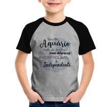 Camiseta Raglan Infantil Sou de Aquário - Foca na Moda