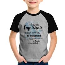 Camiseta Raglan Infantil Sou de Capricórnio - Foca na Moda