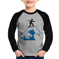 Camiseta Raglan Infantil Surfista Manga Longa - Foca na Moda