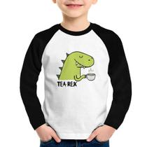 Camiseta Raglan Infantil Tea-Rex Manga Longa - Foca na Moda Camiseta Raglan Infantil Tea-Rex Manga Longa - Foca na Moda