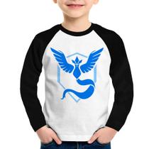 Camiseta Raglan Infantil Team Mystic Manga Longa - Foca na Moda