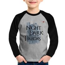 Camiseta Raglan Infantil The night is dark and full of terrors Manga Longa - Foca na Moda