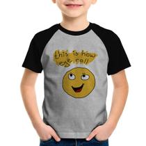 Camiseta Raglan Infantil This Is How Eye Roll - Foca na Moda Camiseta Raglan Infantil This Is How Eye Roll - Foca na Moda