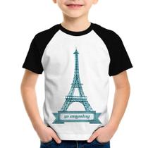Camiseta Raglan Infantil Torre Eiffel Amazing - Foca na Moda