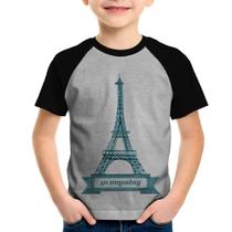 Camiseta Raglan Infantil Torre Eiffel Amazing - Foca na Moda