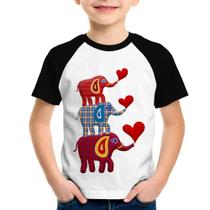 Camiseta Raglan Infantil Trio Elefantes - Foca na Moda Camiseta Raglan Infantil Trio Elefantes - Foca na Moda