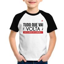 Camiseta Raglan Infantil Tudo que vai volta, isso te assusta ou te conforta - Foca na Moda Camiseta Raglan Infantil Tudo que vai volta, isso te assusta ou te conforta - Foca na Moda