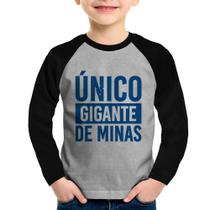 Camiseta Raglan Infantil Único gigante de Minas Manga Longa - Foca na Moda