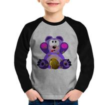 Camiseta Raglan Infantil Urso Mel Manga Longa - Foca na Moda