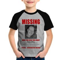 Camiseta Raglan Infantil Walter White Missing - Foca na Moda