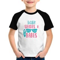 Camiseta Raglan Infantil Wave Shades e Babes - Foca na Moda Camiseta Raglan Infantil Wave Shades e Babes - Foca na Moda