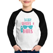 Camiseta Raglan Infantil Wave Shades e Babes Manga Longa - Foca na Moda Camiseta Raglan Infantil Wave Shades e Babes Manga Longa - Foca na Moda
