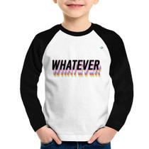 Camiseta Raglan Infantil Whatever Manga Longa - Foca na Moda Camiseta Raglan Infantil Whatever Manga Longa - Foca na Moda