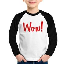 Camiseta Raglan Infantil Wow! Manga Longa - Foca na Moda