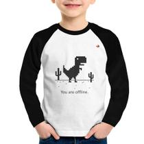 Camiseta Raglan Infantil You are offline Manga Longa - Foca na Moda