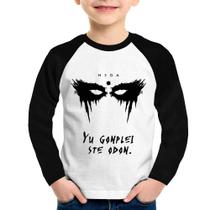 Camiseta Raglan Infantil Yu Gonplei Ste Odon Manga Longa - Foca na Moda