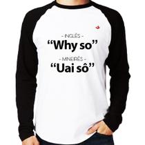 Camiseta Raglan Inglês x Mineirês Manga Longa - Foca na Moda