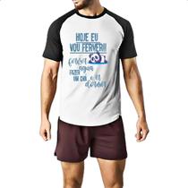 Camiseta Raglan Ironico fever agua fazer cha e dormir Camiseta Raglan Ironico fever agua fazer cha e dormir