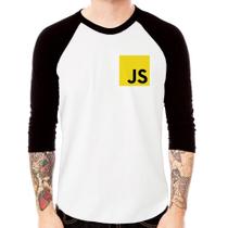 Camiseta Raglan JavaScript Manga 3/4 - Foca na Moda