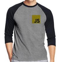 Camiseta Raglan JavaScript Manga 3/4 - Foca na Moda