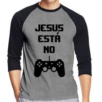 Camiseta Raglan Jesus está no controle Manga 3/4 - Foca na Moda