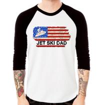 Camiseta Raglan Jet Ski Dad Manga 3/4 - Foca na Moda