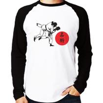 Camiseta Raglan Jiu Jitsu Judô Artes Marciais Manga Longa - Foca na Moda Camiseta Raglan Jiu Jitsu Judô Artes Marciais Manga Longa - Foca na Moda