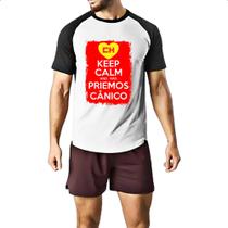 Camiseta Raglan Keep Calm and nao priemos canico Camiseta Raglan Keep Calm and nao priemos canico