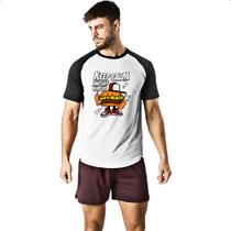 Camiseta Raglan Keep Calm e coma Hamburguer Camiseta Raglan Keep Calm e coma Hamburguer