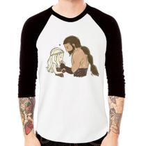 Camiseta Raglan Khal Drogo e Daenerys Targaryen Manga 3/4 - Foca na Moda