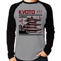 Camiseta Raglan Kyoto Japan Manga Longa - Foca na Moda