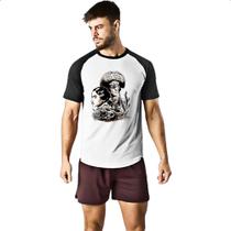 Camiseta Raglan Lampiao e Maria Bonita Desenho Grafite Camiseta Raglan Lampiao e Maria Bonita Desenho Grafite