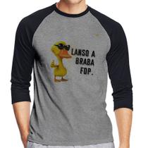 Camiseta Raglan Lanso a braba fdp Manga 3/4 - Foca na Moda