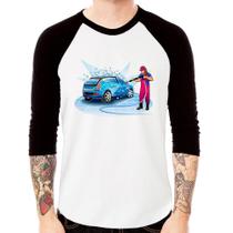 Camiseta Raglan Lava Jato Mulher Manga 3/4 - Foca na Moda Camiseta Raglan Lava Jato Mulher Manga 3/4 - Foca na Moda