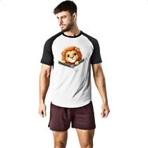 Camiseta Raglan Leao no ziper