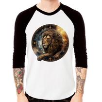 Camiseta Raglan Leão Sígno Manga 3/4 - Foca na Moda