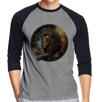 Camiseta Raglan Leão Sígno Manga 3/4 - Foca na Moda