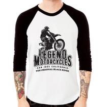 Camiseta Raglan Legend Motorcycle Manga 3/4 - Foca na Moda