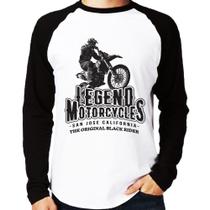 Camiseta Raglan Legend Motorcycle Manga Longa - Foca na Moda