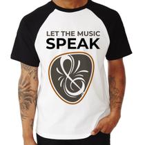 Camiseta Raglan Let the music speak - Foca na Moda