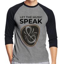 Camiseta Raglan Let the music speak Manga 3/4 - Foca na Moda