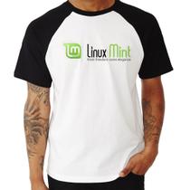 Camiseta Raglan Linux Mint - Foca na Moda