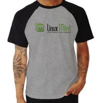Camiseta Raglan Linux Mint - Foca na Moda Camiseta Raglan Linux Mint - Foca na Moda