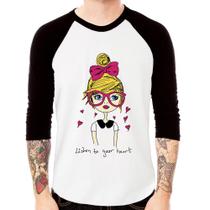 Camiseta Raglan Listen to your heart Manga 3/4 - Foca na Moda