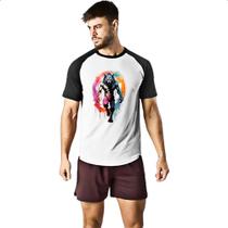 Camiseta Raglan Lobisomen splash art Camiseta Raglan Lobisomen splash art