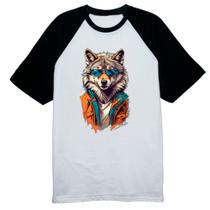 Camiseta Raglan Lobo de jaqueta jeans