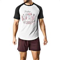 Camiseta Raglan Makeup pinceis e bases Camiseta Raglan Makeup pinceis e bases
