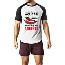Camiseta Raglan Mamae nao passou acucar Camiseta Raglan Mamae nao passou acucar